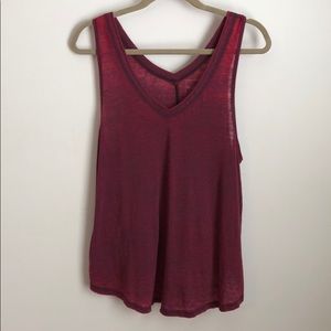 Sheer, burnout purple free people tank top